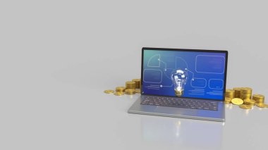  Not defterinde ampul ve altın sikkeler 3D görüntüleme