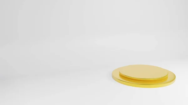 Goldbühne Auf Weißem Hintergrund Für Das Aktuelle Produkt Rendering — Stockfoto
