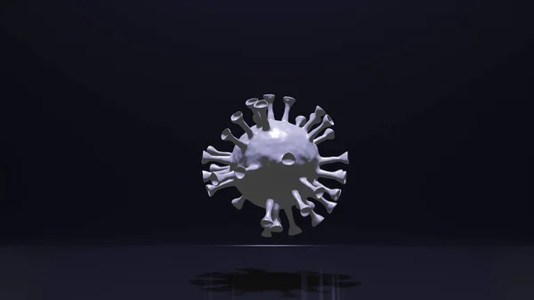 White Virus Black Background Medical Sci Content Rendering — Stock Photo, Image