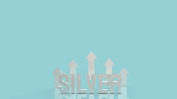Silver Text För Bakgrund Affärsinnehåll Rendering — Stockfoto