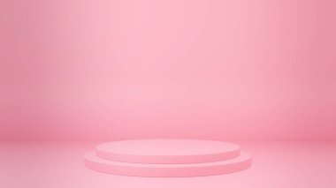 Sunum ürünü içeriği 3D görüntüleme için pembe aşama