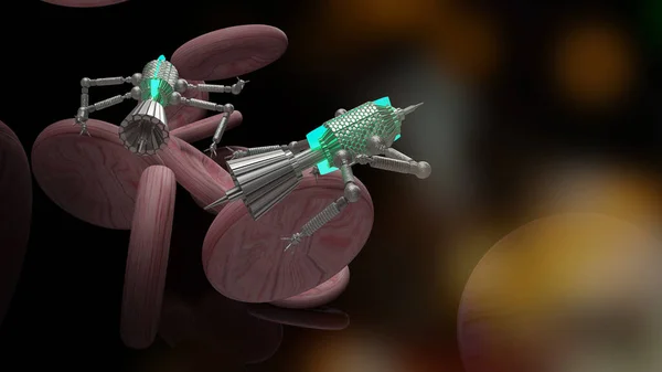 nano robotic for medical and sci background content 3d rendering