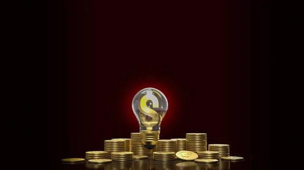 light bulb and money symbol for business content 3d renderin