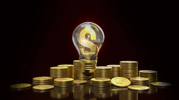 light bulb and money symbol for business content 3d renderin