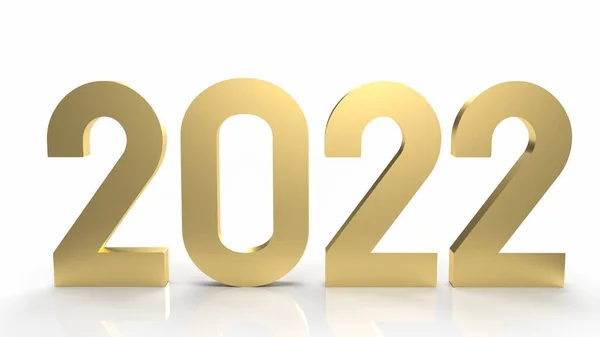 2022 Ouro Fundo Branco Para Conteúdo Feliz Ano Novo Renderização — Fotografia de Stock