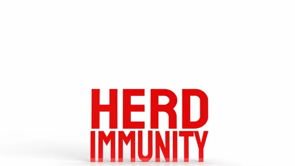 ウイルス危機の概念のための赤い群れ免疫テキスト3Dレンダリング — ストック写真