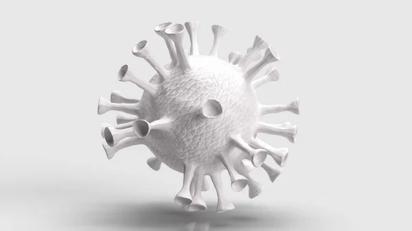 Wit Virus Witte Achtergrond Voor Medisch Sci Concept Rendering — Stockfoto