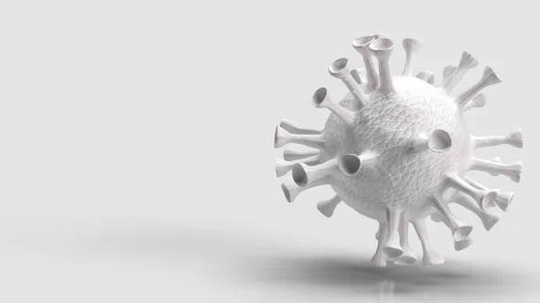 白色背景的白病毒用于医学或科学概念3D渲染 — 图库照片