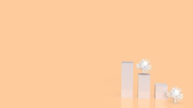 Coronavirus konsepti için virüs ve çizelge 3 boyutlu görüntüleme