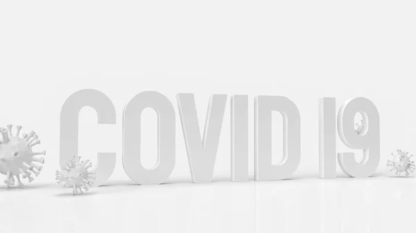 Parola Bianca Covid Virus Focolai Concetto Medico Rendering — Foto Stock