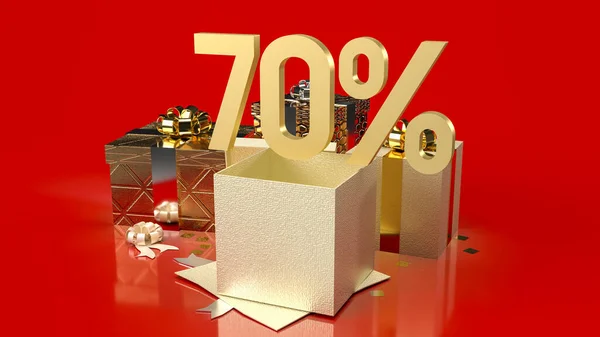 빨간색 배경의 상자의 퍼센트 프로모션 비즈니스 렌더링 — 스톡 사진