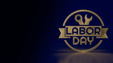 İşçi Bayramı, tatil konsepti 3D görüntüleme için altın yüzey tasarladı