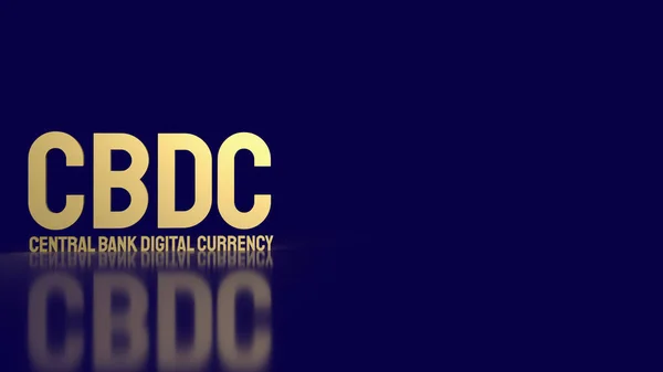 İş konsepti için cddc veya merkez bankası dijital para birimi altın metni 3d oluşturma