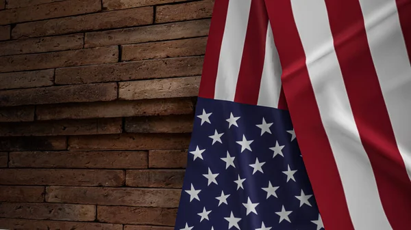 Estados Unidos América Bandeira Parede Tijolo Para Conceito Dia Independência — Fotografia de Stock