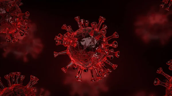 Virus Corona Roja Para Concepto Médico Rendering —  Fotos de Stock