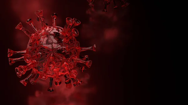 Červený Virus Korony Pro Lékařské Pojetí Vykreslování — Stock fotografie