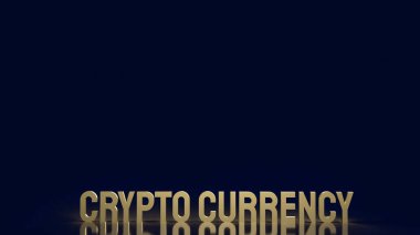 gold text  crypto currency for business content 3d rendering.