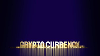 gold text  crypto currency for business content 3d rendering.