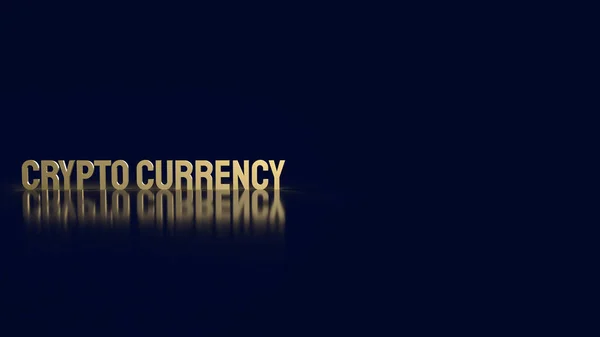 Gold Text Crypto Currency Business Content Rendering — Fotografia de Stock