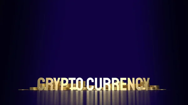 Gold Text Crypto Currency Business Content Rendering — Stok fotoğraf