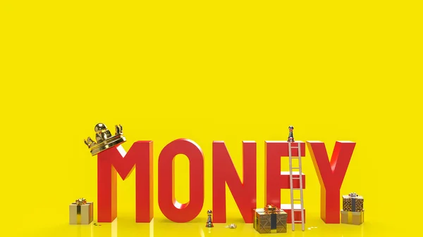 Χρήματα Κόκκινο Κείμενο Κίτρινο Φόντο Για Περιεχόμενο Της Επιχείρησης Απόδοση — Φωτογραφία Αρχείου