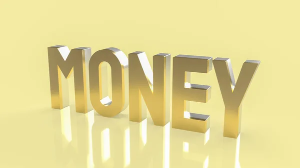 Pieniądze Złoty Tekst Dla Treści Biznesowych Renderowania — Zdjęcie stockowe