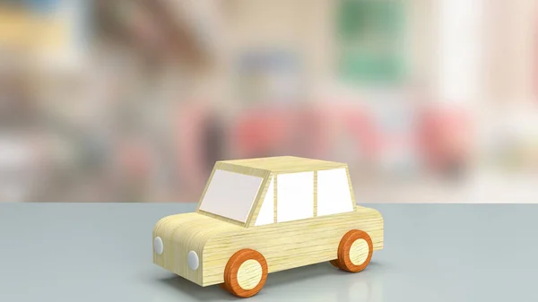 Das Autospielzeug Auf Dem Tisch Der Garage Für Werkstattdienstleistungen Oder — Stockfoto