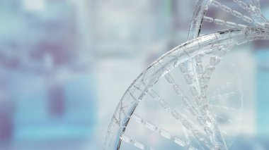 Bilim için DNA veya Deoxy-ribonükleik asit görüntüsü veya tıbbi konsept 3D oluşturma