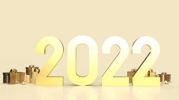Золотий 2022 Червоному Тлі Новорічної Концепції Рендерингу — стокове фото