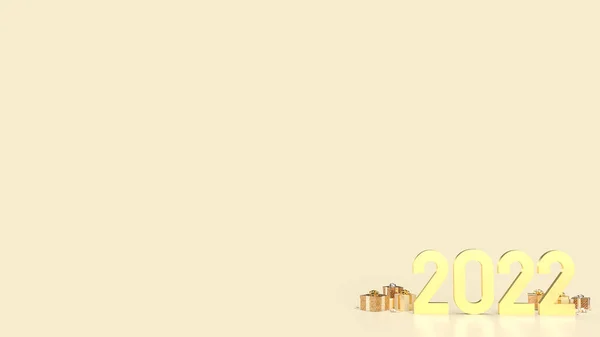 Złoto 2022 Czerwonym Tle Dla Koncepcji Nowego Roku Renderowania — Zdjęcie stockowe