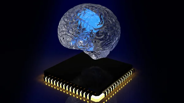 Hersenen Voor Technologie Concept Rendering — Stockfoto