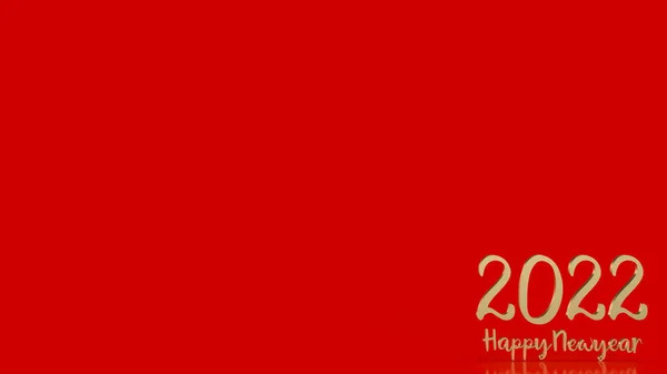 Złota Liczba 2022 Czerwonym Tle Szczęśliwego Nowego Roku Koncepcja Renderingu — Zdjęcie stockowe