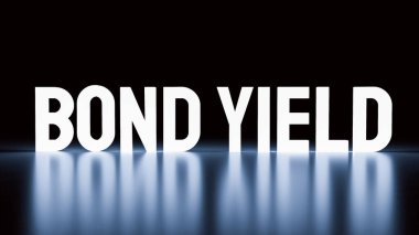 İşletme konsepti 3D oluşturma için tahvil verimi karanlıkta parlıyor