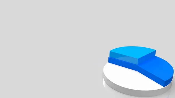 Gráfico Circular Azul Blanco Para Concepto Negocio Renderizado — Foto de Stock