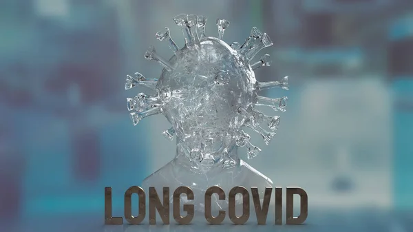 Clear Virus Word Long Covid Medical Sci Concept Rendering — Stock Photo, Image