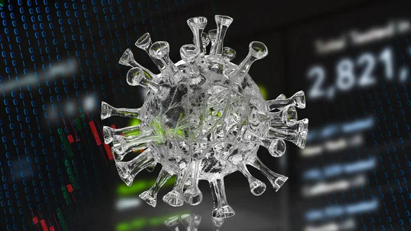 The  coronavirus. And business chart for medical  sci or marketing concept 3d rendering.