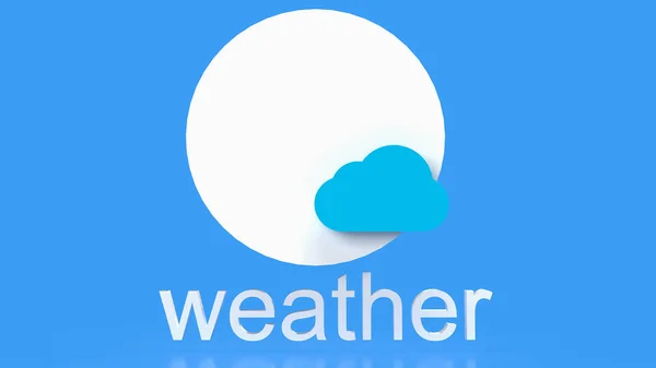 Sonne Und Wolken Für Das Rendering Des Wetterkonzepts — Stockfoto