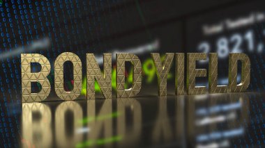 Altın metin tahvil verimi iş konsepti 3d oluşturma