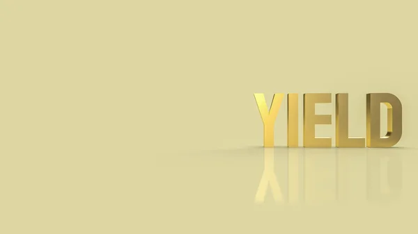 Gold Text Yield Business Concept Rendering — Stock Photo, Image