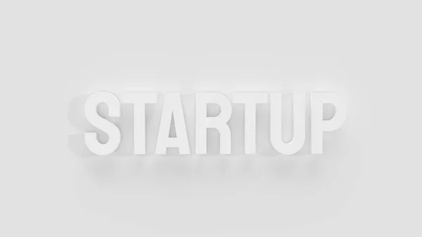Startup Texto Blanco Para Concepto Negocio Renderizado —  Fotos de Stock