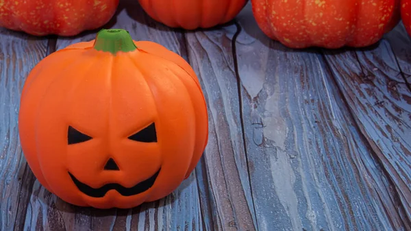 Cric Zucca Tavolo Legno Halloween Concetto Vacanza — Foto Stock