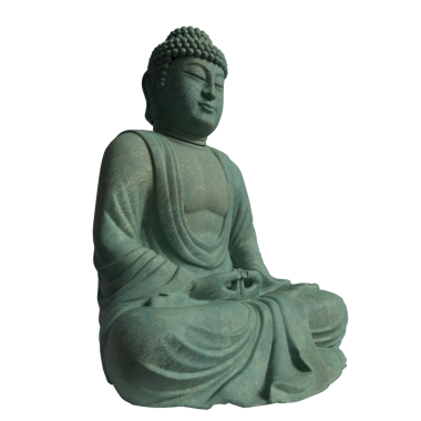 Din konsepti 3d oluşturma için Yeşil Buda heykeli png imajı.