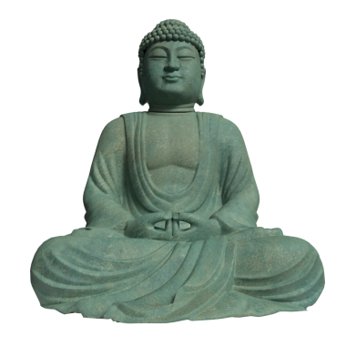 Din konsepti 3d oluşturma için Yeşil Buda heykeli png imajı.