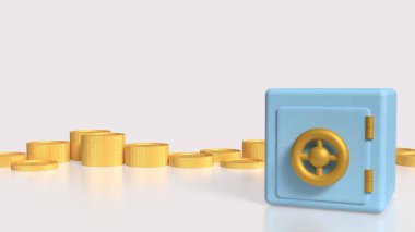 Kazanç veya İş Konsepti 3D Hazırlama için kiralık kasa.