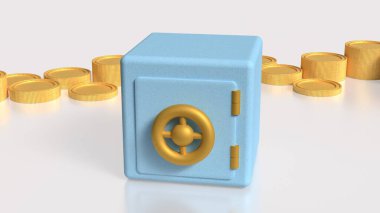 Kazanç veya İş Konsepti 3D Hazırlama için kiralık kasa.