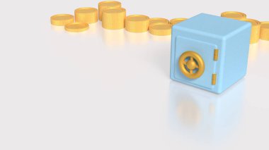 Kazanç veya İş Konsepti 3D Hazırlama için kiralık kasa.