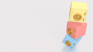 Kazanç veya İş Konsepti 3D Hazırlama için kiralık kasa.