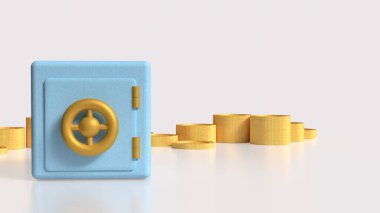 Kazanç veya İş Konsepti 3D Hazırlama için kiralık kasa.