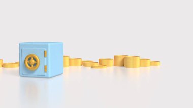 Kazanç veya İş Konsepti 3D Hazırlama için kiralık kasa.