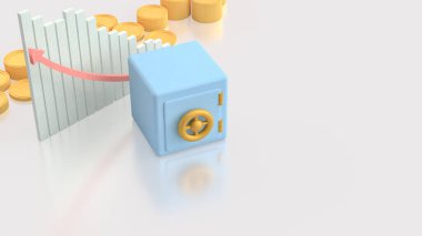 Kazanç veya İş Konsepti 3D Hazırlama için kiralık kasa.